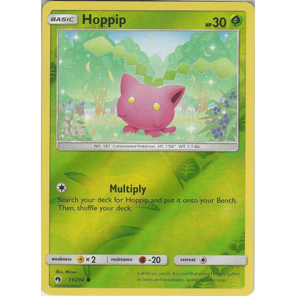 Pokemon Hoppip - 11/214 - Common Reverse Holo Card - SM8 Lost Thunder