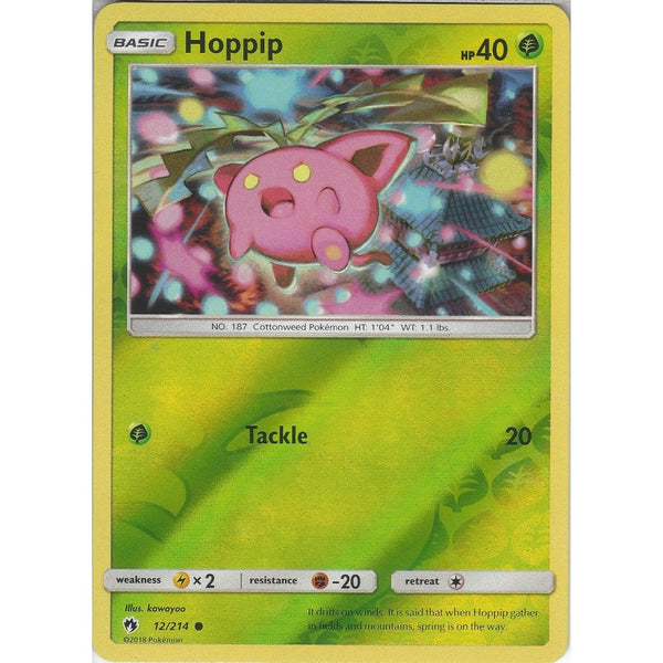 Pokemon Hoppip - 12/214 - Common Reverse Holo Card - SM8 Lost Thunder