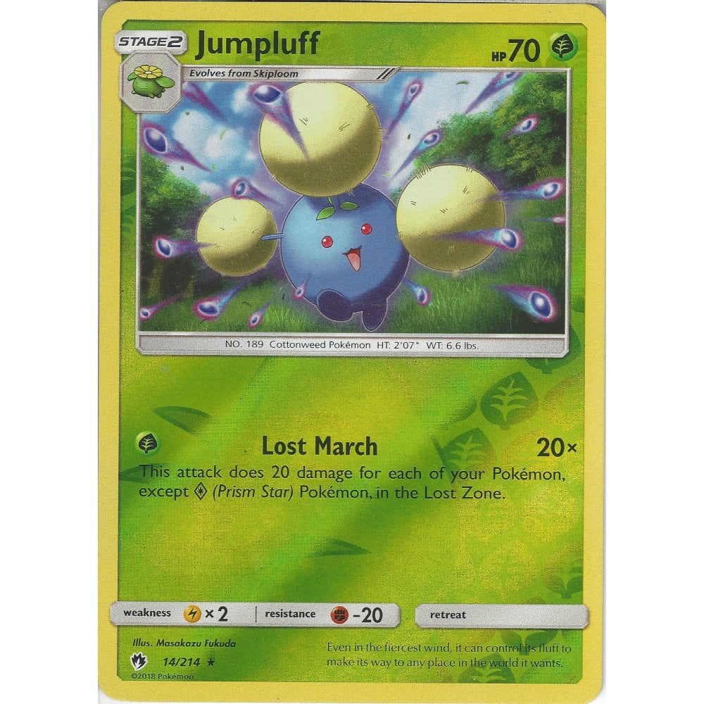 Pokemon Jumpluff - 14/214 - Rare Reverse Holo Card - SM8 Lost Thunder ...