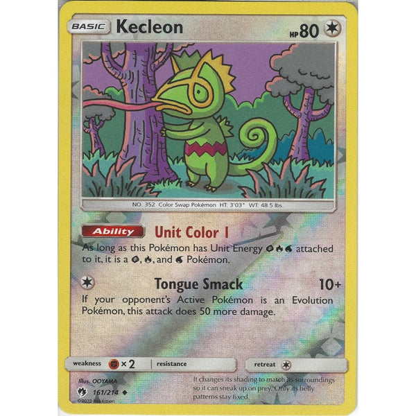 Pokemon Kecleon - 161/214 - Uncommon Reverse Holo Card - SM8 Lost Thunder