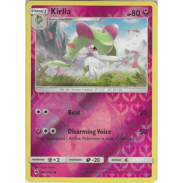Pokemon Kirlia - 140/214 - Uncommon Reverse Holo Card - SM8 Lost Thunder