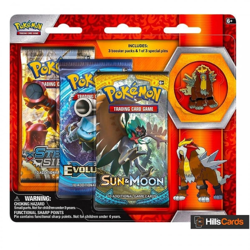 Pokemon Cards: Legendary Beasts - Entei: 3 Pack Pin Blister - Triple B - Recaptured LTD Pokemon Cards: Legendary Beasts - Entei: 3 Pack Pin Blister - Triple B - Recaptured LTD