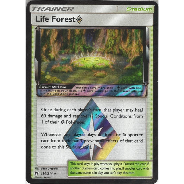 Pokemon Life Forest Prism Star - 180/214 - Rare Holo Card - SM8 Lost T