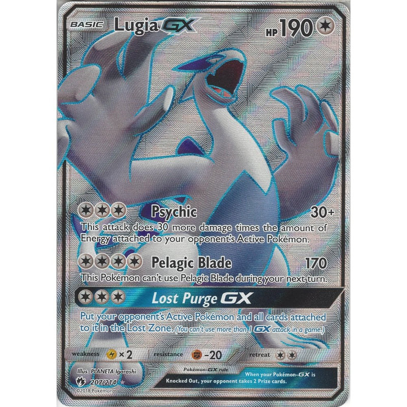 Pokemon Lugia GX - 207/214 - Rare Ultra Card - SM8 Lost Thunder - Recaptured LTD Pokemon Lugia GX - 207/214 - Rare Ultra Card - SM8 Lost Thunder - Recaptured LTD