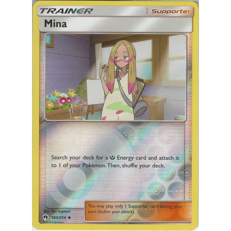 Pokemon Mina - 183/214 - Uncommon Reverse Holo Card - SM8 Lost Thunder - Recaptured LTD Pokemon Mina - 183/214 - Uncommon Reverse Holo Card - SM8 Lost Thunder - Recaptured LTD