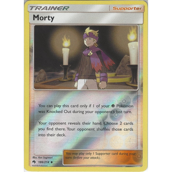 Pokemon Morty - 186/214 - Uncommon Reverse Holo Card - SM8 Lost Thunder