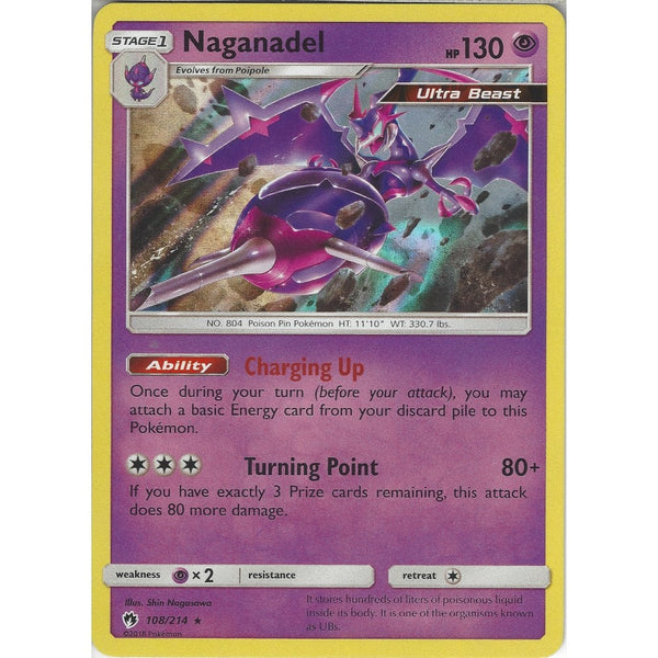 Pokemon Naganadel - 108/214 - Rare Holo Card - SM8 Lost Thunder