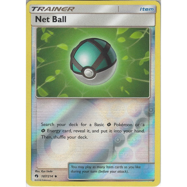 Pokemon Net Ball - 187/214 - Uncommon Reverse Holo Card - SM8 Lost Thunder