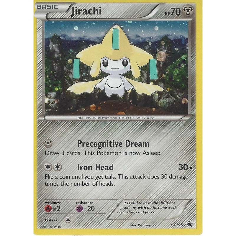 jirachi pokemon card holographic POKEMON PROMO CARD: JIRACHI - XY195 - BLACK STAR PROMO HOLO