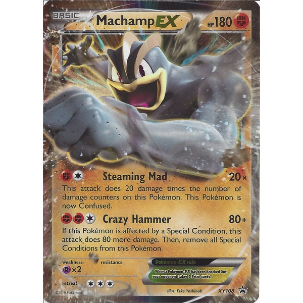 POKEMON PROMO CARD MACHAMP XY108 HALF ART HOLO - BLACK STAR