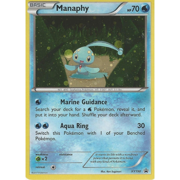 POKEMON PROMO CARD: MANAPHY - XY190 - BLACK STAR PROMO HOLO