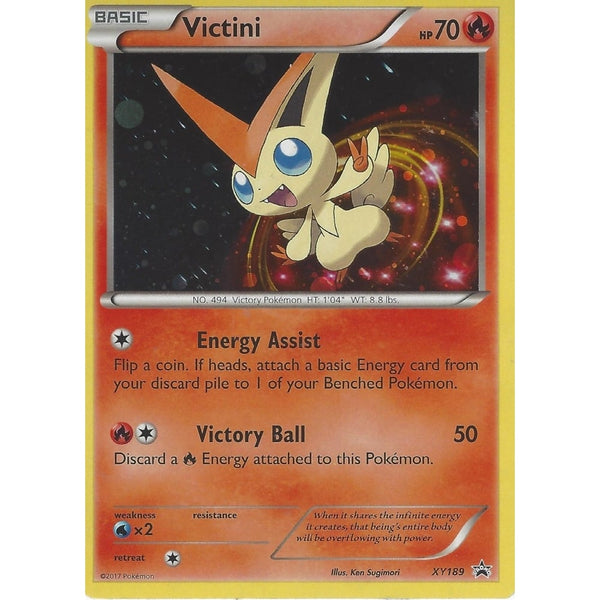 POKEMON PROMO CARD: VICTINI - XY189 - BLACK STAR PROMO HOLO