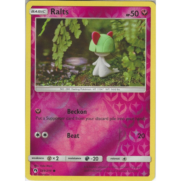 Pokemon Ralts - 139/214 - Common Reverse Holo Card - SM8 Lost Thunder