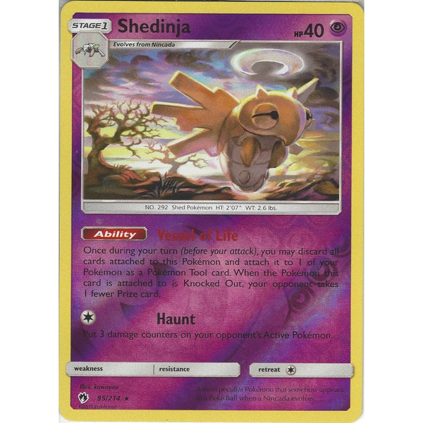 Pokemon Shedinja - 95/214 - Rare Reverse Holo Card - SM8 Lost Thunder