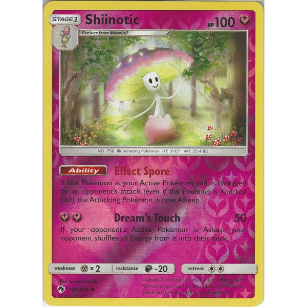 Pokemon Shiinotic - 148/214 - Uncommon Reverse Holo Card - SM8 Lost Thunder