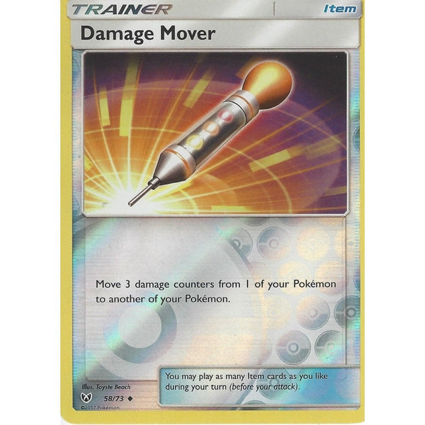 Pokemon Shinig Legends Card: DAMAGE MOVER - Trainer - 58/73 - Reverse Holo