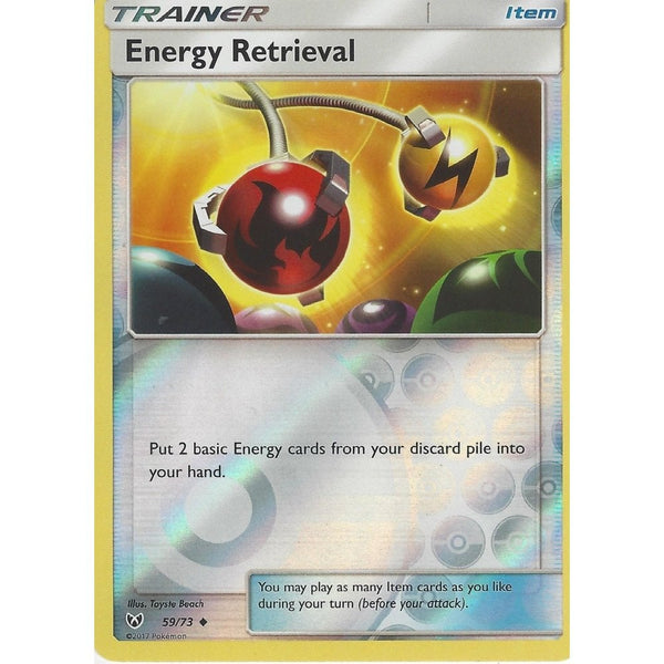 Pokemon Shinig Legends Card: ENERGY RETRIEVAL - Trainer - 59/73 - Reverse Holo