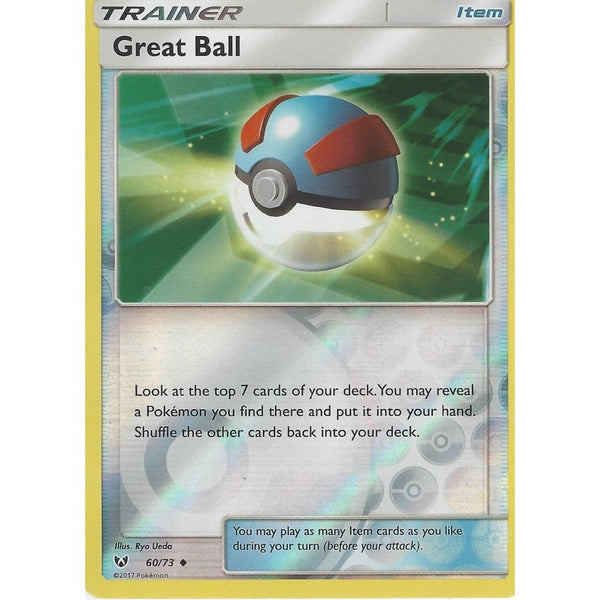 Pokemon Shinig Legends Card: GREAT BALL - Trainer - 60/73 - Reverse Holo