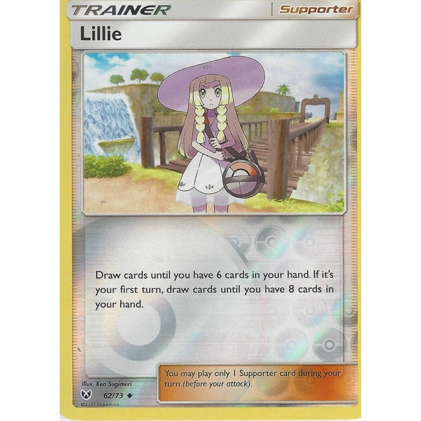 Pokemon Shinig Legends Card: LILLIE - Trainer - 62/73 - Reverse Holo