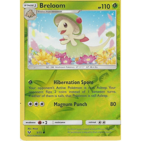 Pokemon Shining Legends Card: BRELOOM - 5/73 - Reverse Holo