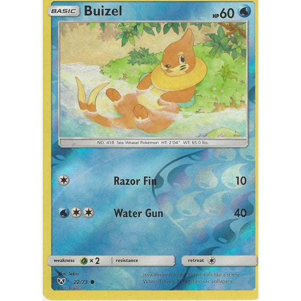 Pokemon Shining Legends Card: BUIZEL - 22/73 - Reverse Holo