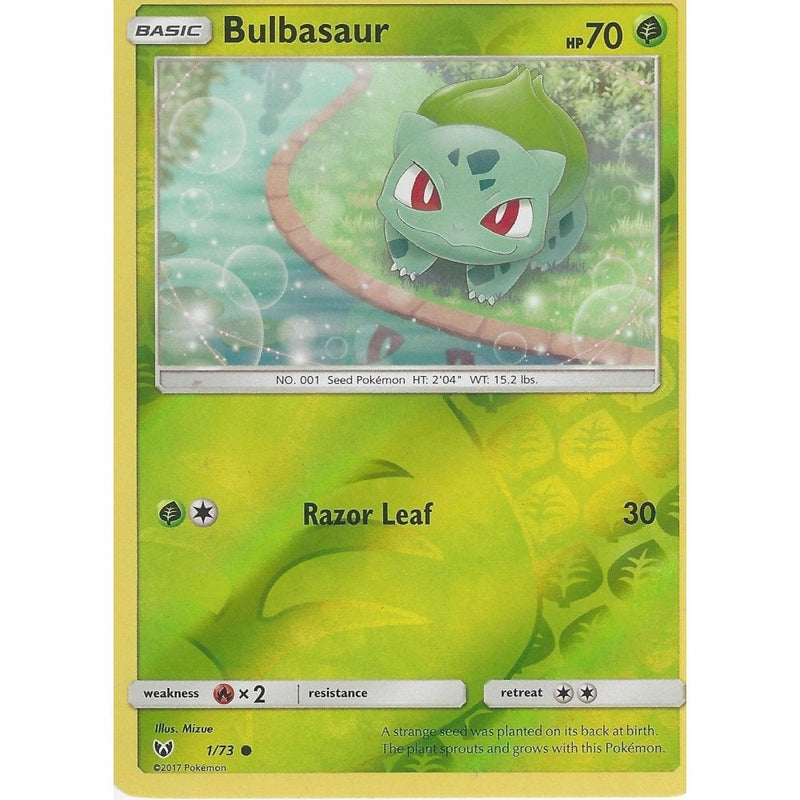 Pokemon Shining Legends Card: BULBASAUR - 1/73 - Reverse Holo - Recaptured LTD Pokemon Shining Legends Card: BULBASAUR - 1/73 - Reverse Holo - Recaptured LTD