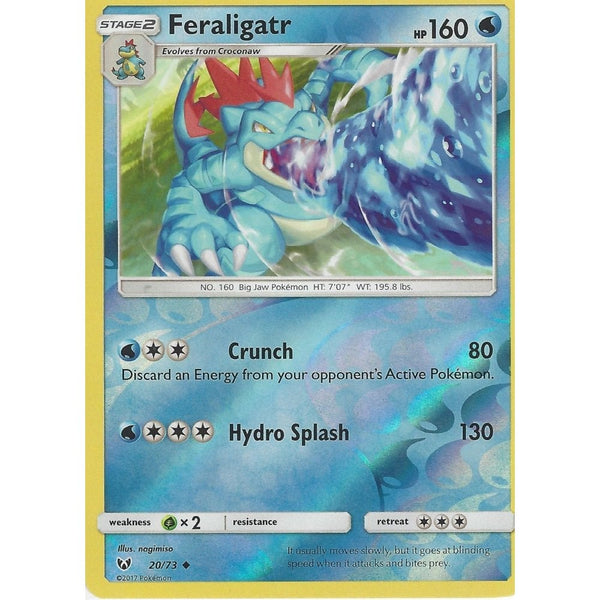 Pokemon Shining Legends Card: FERALIGATR - 20/73 - Reverse Holo