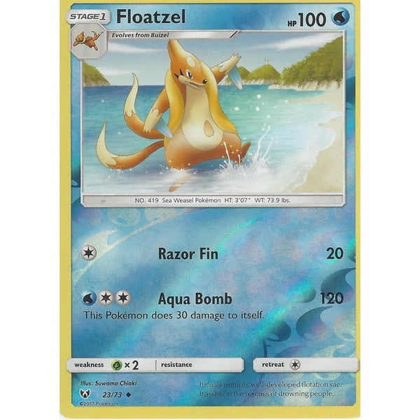 Pokemon Shining Legends Card: FLOATZEL - 23/73 - Reverse Holo