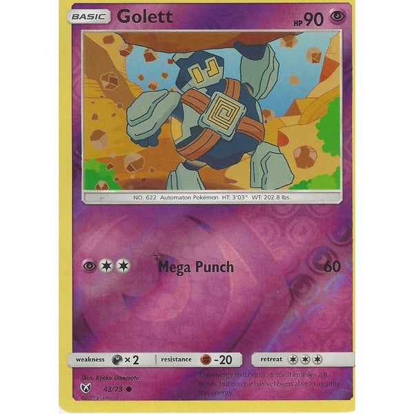Pokemon Shining Legends Card: GOLETT - 43/73 - Reverse Holo