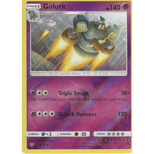 Pokemon Shining Legends Card: GOLURK - 44/73 - Reverse Holo