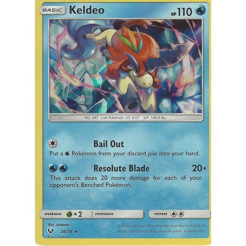 Pokemon Shining Legends Card: KELDEO - 26/73 - Rare Holo - Recaptured LTD Pokemon Shining Legends Card: KELDEO - 26/73 - Rare Holo - Recaptured LTD