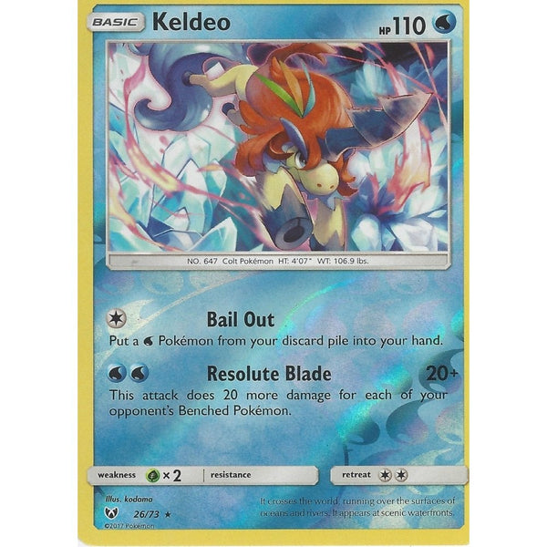 Pokemon Shining Legends Card: KELDEO - 26/73 - Rare Reverse Holo