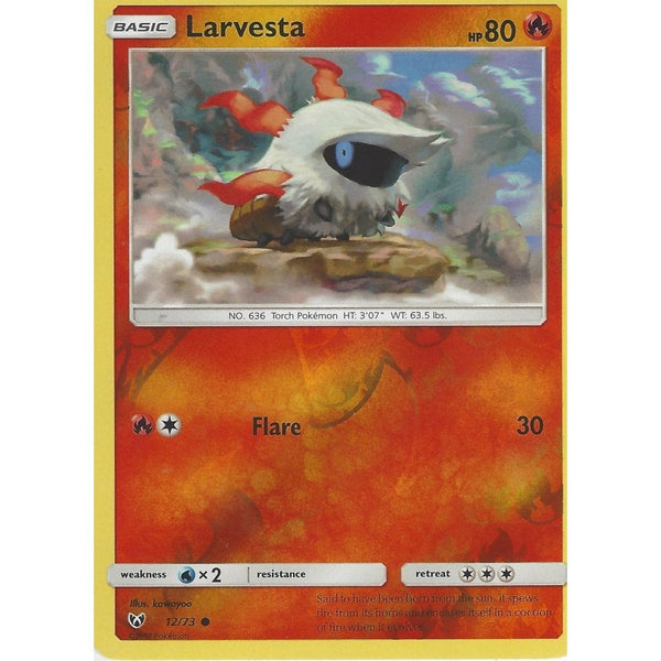 Pokemon Shining Legends Card: LARVESTA - 12/73 - Reverse Holo