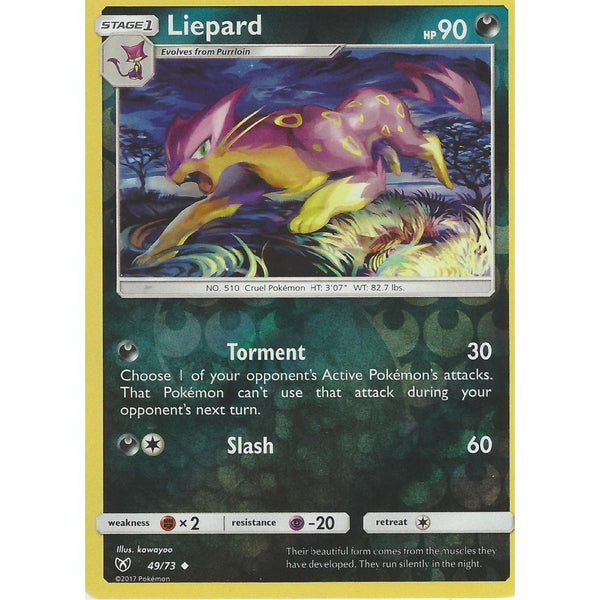 Pokemon Shining Legends Card: LIEPARD - 49/73 - Reverse Holo