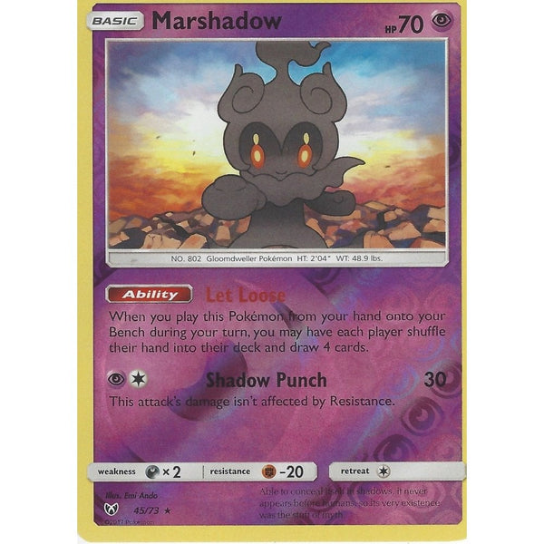 Pokemon Shining Legends Card: MARSHADOW - 45/73 - Rare Reverse Holo