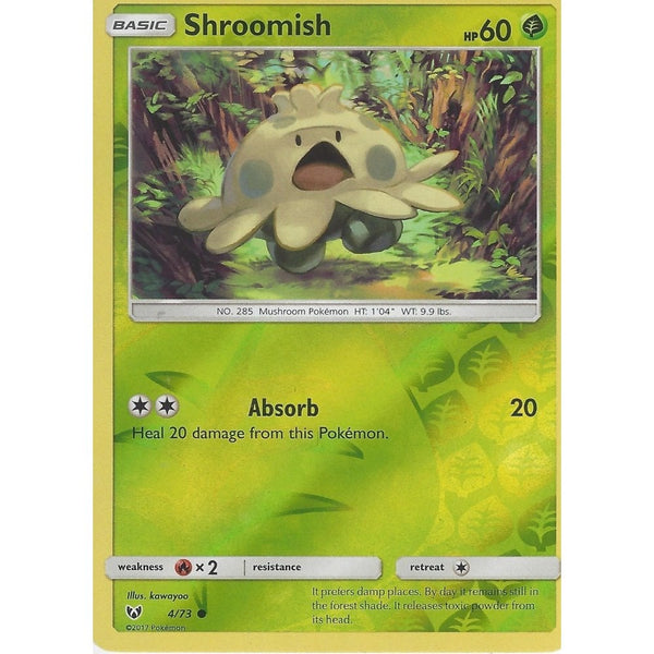 Pokemon Shining Legends Card: SHROOMISH - 4/73 - Reverse Holo
