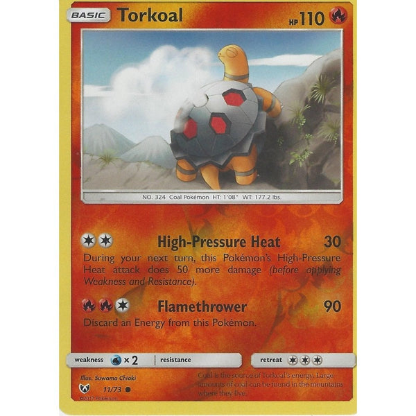 Pokemon Shining Legends Card: TORKOAL - 11/73 - Reverse Holo