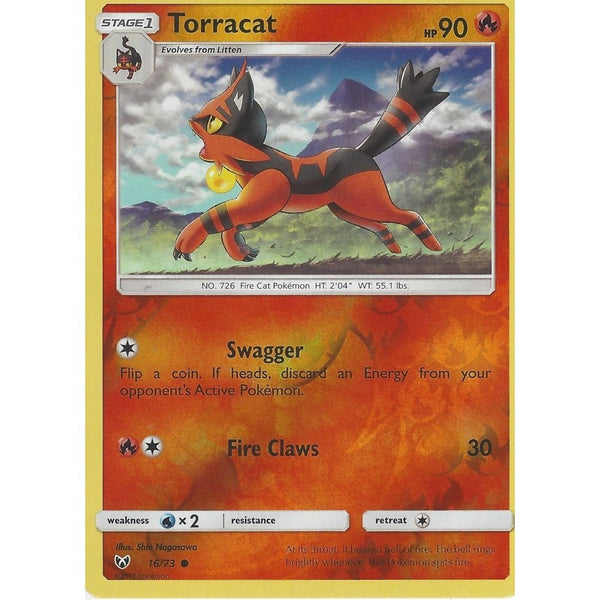 Pokemon Shining Legends Card: TORRACAT - 16/73 - Reverse Holo