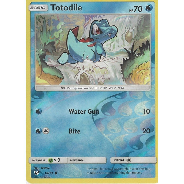 Pokemon Shining Legends Card: TOTODILE - 18/73 - Reverse Holo