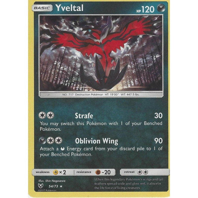 Pokemon Shining Legends Card: YVELTAL - 54/73 - Rare Holo - Recaptured LTD Pokemon Shining Legends Card: YVELTAL - 54/73 - Rare Holo - Recaptured LTD