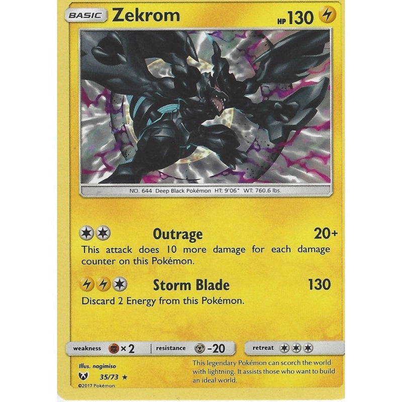 Pokemon Shining Legends Card: ZEKROM - 35/73 - Rare Holo - Recaptured LTD Pokemon Shining Legends Card: ZEKROM - 35/73 - Rare Holo - Recaptured LTD