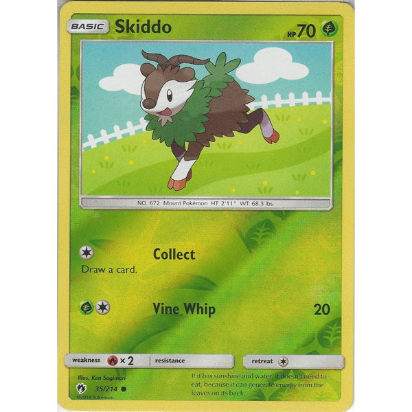 Pokemon Skiddo - 35/214 - Common Reverse Holo Card - SM8 Lost Thunder