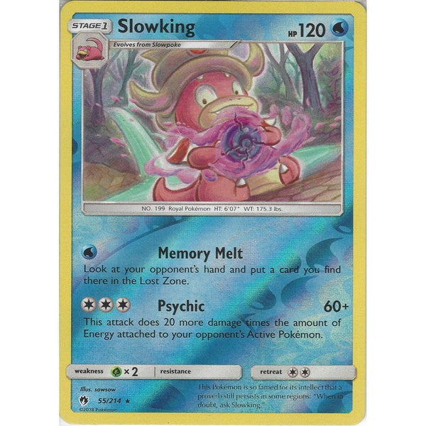 Pokemon Slowking - 55/214 - Rare Reverse Holo Card - SM8 Lost Thunder