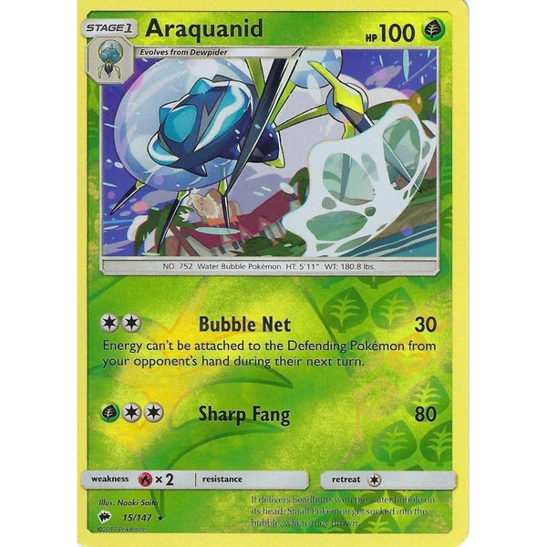 Pokemon SM-3 Burning Shadows: ARAQUANID - 15/147 - Reverse Holo