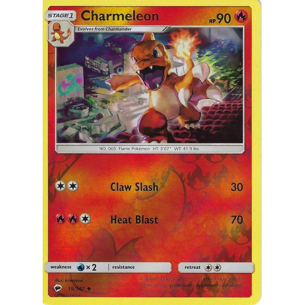 Pokemon SM-3 Burning Shadows: CHARMELEON - 19/147 - Reverse Holo