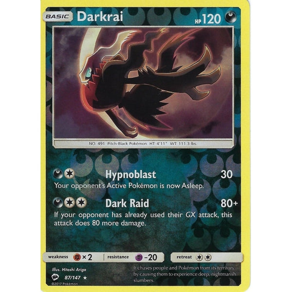 Pokemon SM-3 Burning Shadows: DARKRAI - 87/147 - Reverse Holo