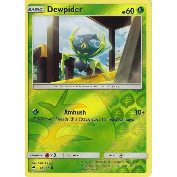 Pokemon SM-3 Burning Shadows: DEWPIDER - 14/147 - Reverse Holo