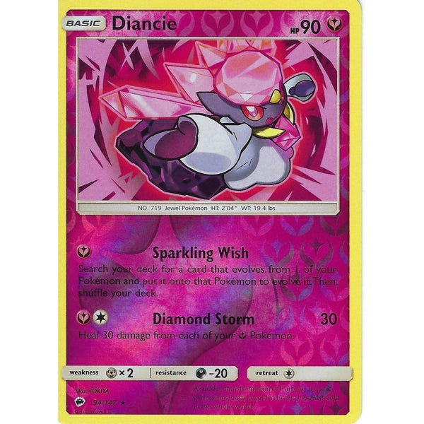 Pokemon SM-3 Burning Shadows: DIANCIE - 94/147 - Reverse Holo