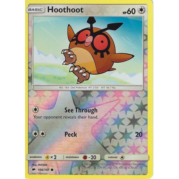 Pokemon SM-3 Burning Shadows: HOOTHOOT - 106/147 - Reverse Holo