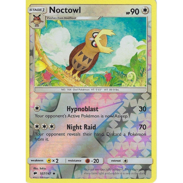Pokemon SM-3 Burning Shadows: NOCTOWL - 107/147 - Reverse Holo